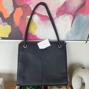 Hammitt bag. Navy blue with red lining.